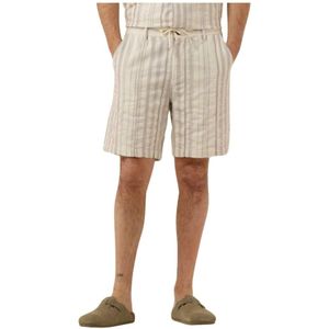 Anerkjendt, Korte broeken, Heren, Beige, XL, Katoen, Beige Elastische Katoenen Shorts voor Zomer