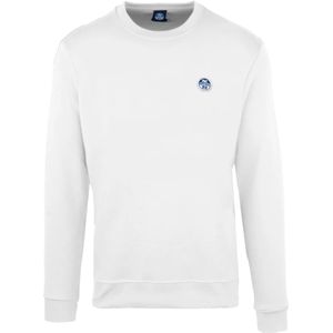 North Sails, Sweatshirts & Hoodies, Heren, Wit, XL, Katoen, Logo Patch Crewneck Sweater