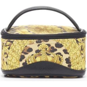 Versace Pre-owned, Pre-owned, Dames, Geel, ONE Size, Leer, Pre-owned Fabric handbags