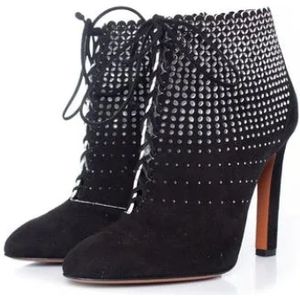 Alaïa Pre-owned, Pre-owned, Dames, Zwart, 39 EU, Suède, Pre-owned Suedeboots