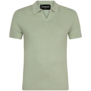 Radical, Groene Gebreide Polo Zonder Knopen Groen, Heren, Maat:2XL