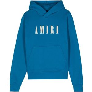 Amiri, Sweatshirts & Hoodies, Heren, Blauw, S, Katoen, Blauwe Logo Print Sweater