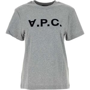 A.p.c., Tops, Dames, Grijs, M, Katoen, Grijze Katoenen T-Shirt