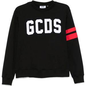 Gcds, Sweatshirts & Hoodies, Heren, Zwart, M, Zwarte Logo Crewneck Sweater