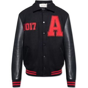 1017 Alyx 9Sm, Jas met leren mouwen Zwart, Heren, Maat:L