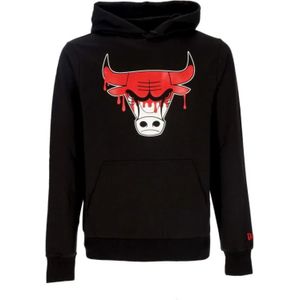 New Era, Sweatshirts & Hoodies, Heren, Zwart, M, NBA Drip Logo Hoodie Zwart/Rood