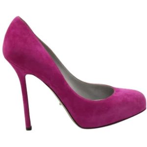 Sergio Rossi Pre-owned, Pre-owned, Dames, Roze, 37 EU, Suède, Pre-owned Suede heels