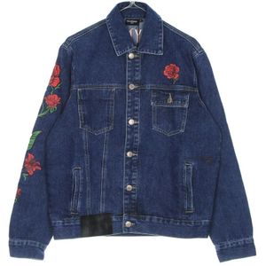 Dolly Noire, Jassen, Heren, Blauw, M, Denim, Rode Lente Klassieke Denim Jas