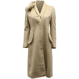 Alexander McQueen Pre-owned, Pre-owned, Dames, Beige, M, Kasjmier, Pre-owned Cashmere outerwear