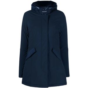 Woolrich, Jassen, Dames, Blauw, M, Arctic Parka in Melton Blue