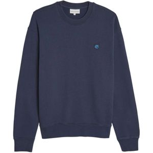 Maison Kitsuné, Sweatshirts & Hoodies, Heren, Blauw, M, Blauwe Logo Sweatshirt
