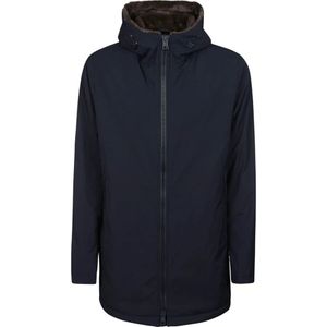 Herno, Jassen, Heren, Blauw, XL, Polyester, Moderne Elegante Parka