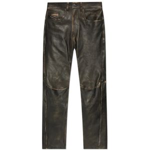 Diesel, Broeken, Heren, Bruin, XL, Leer, Leren broek P-Nash-Leat