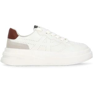 Ash, Schoenen, Dames, Wit, 40 EU, Suède, Witte Leren Sneakers met Ademende Details