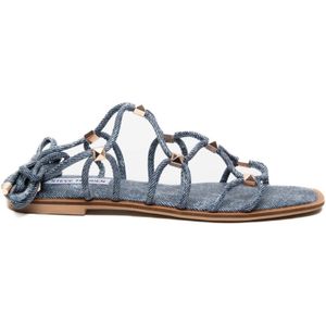 Steve Madden, Schoenen, Dames, Blauw, 37 EU, Denim, Flat Sandalen