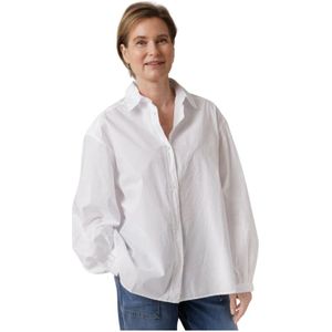 Pomandère, Blouses & Shirts, Dames, Wit, XS, Katoen, Lang Button-Up Blouse
