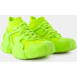 Camper, Schoenen, Dames, Groen, 38 EU, Leer, Groene Leren Sneakers - Tossu