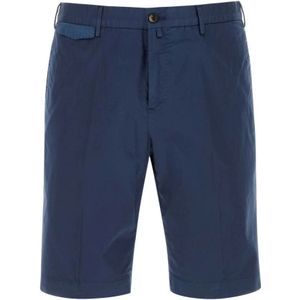 PT Torino, Blauwe stretch katoenen bermuda shorts Blauw, Heren, Maat:S