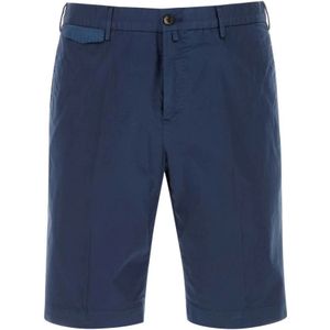 PT Torino, Korte broeken, Heren, Blauw, S, Katoen, Blauwe stretch katoenen bermuda shorts
