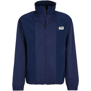 Fila, Heren Zip-Up Sweater Katoen Logo Blauw, Heren, Maat:L