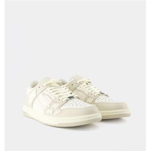 Amiri, Schoenen, Dames, Beige, 37 EU, Leer, Lage Top Beige Leren Sneakers