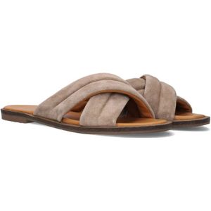 Via Vai, Schoenen, Dames, Beige, 37 EU, Suède, Beige Cross Strap Slipper Harita