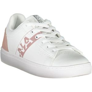 Napapijri, Schoenen, Dames, Wit, 41 EU, Leer, Witte Sneakers met Contrastaccenten