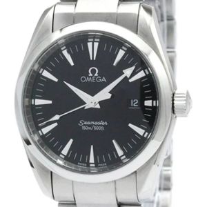 Omega Vintage, Pre-owned, Heren, Zwart, ONE Size, Pre-owned Stainless Steel watches
