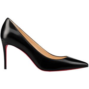 Christian Louboutin, Zwarte Kalfsleren Décolleté 85 Pumps Zwart, Dames, Maat:40 EU