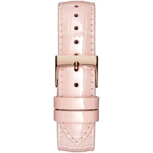 Guess, Accessoires, Dames, Roze, ONE Size, Roze Leren Armbandhorloge