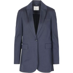 Circolo 1901, Katoenen Blazer met Reguliere Revers Blauw, Dames, Maat:M