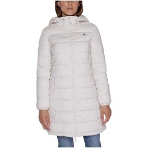 Guess, Jassen, Dames, Wit, M, Polyester, Witte Hoodie met Rits