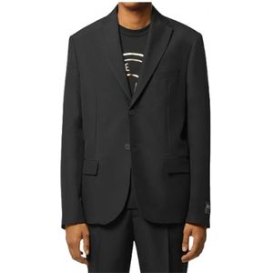 Versace, Jassen, Heren, Zwart, L, Zwarte Barok Blazer Revers Kraag