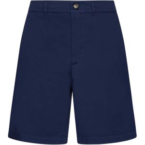 Brunello Cucinelli, Korte broeken, Heren, Blauw, XL, Katoen, Blauwe Twill Shorts