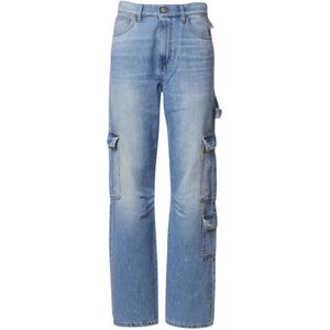 Manila Grace, Jeans, Dames, Blauw, W29, Katoen, Cargo Jeans