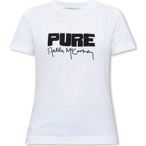 Stella McCartney, Tops, Dames, Wit, M, Katoen, Bedrukt T-shirt