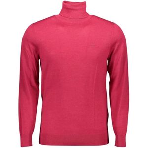 Gant, Truien, Heren, Rood, 2Xl, Wol, Elegante Wollen Coltrui in Roze