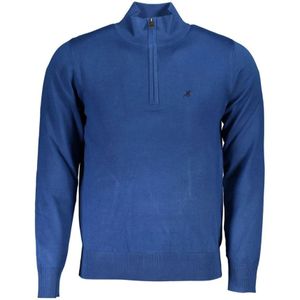 U.s. Polo Assn., Truien, Heren, Blauw, M, Nylon, Blauwe Geborduurde Half-Zip Sweater