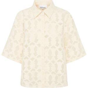 Karen by Simonsen, Blouses & Shirts, Dames, Beige, M, Oversized Orchidee Shirt Blouse