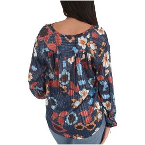 See u soon, Blouses & Shirts, Dames, Veelkleurig, XS, Polyester, Bloemen Flowy Blouse - V-Hals