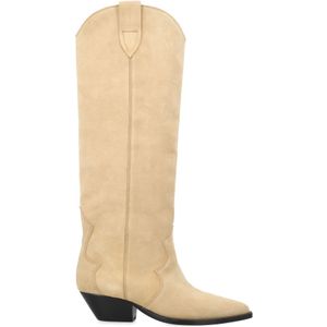 Isabel Marant, Schoenen, Dames, Beige, 36 EU, Suède, Beige Suède Cowboy Laarzen