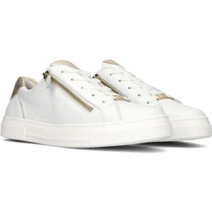 Hassia, Schoenen, Dames, Wit, 41 1/2 EU, Leer, Witte Leren Sneakers met Metallic Accenten