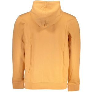 Hugo Boss, Sweatshirts & Hoodies, Heren, Oranje, S, Katoen, Oranje Katoenen Hoodie met Logo