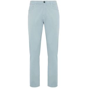 Boggi Milano, Stretch katoen/Tencel jeans Blauw, Heren, Maat:W38
