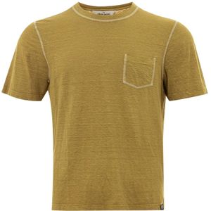 Gran Sasso, Linnen T-shirt met halve mouwen Groen, Heren, Maat:L