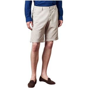 Massimo Alba, Korte broeken, Heren, Beige, M, Corduroy Slim Fit Shorts