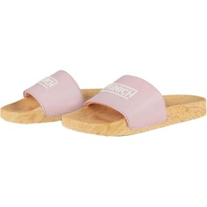 Munich, Schoenen, Dames, Roze, 38 EU, Platte Slider Houten Flip-flops