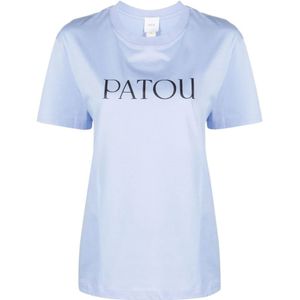 Patou, Tops, Dames, Blauw, M, Katoen, T-Shirts