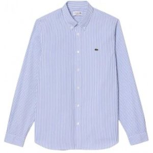 Lacoste, Italiaans Gestreept Katoenen Overhemd Blauw, Heren, Maat:2XL