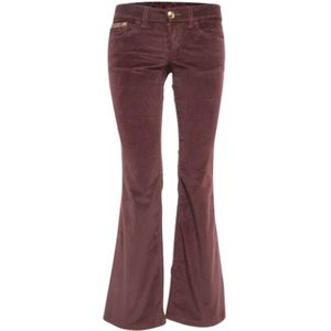 Gucci Vintage, Pre-owned, Dames, Rood, S, Pre-owned Corduroy bottoms